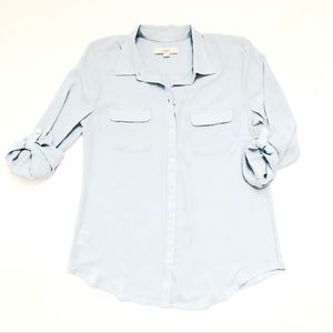 LOFT light blue button down flowy fit blouse.